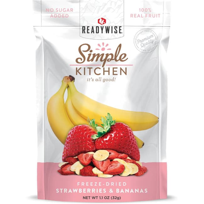 Simple Kitchen Freeze-Dried Strawberries & Bananas 1.1 oz Pkg
