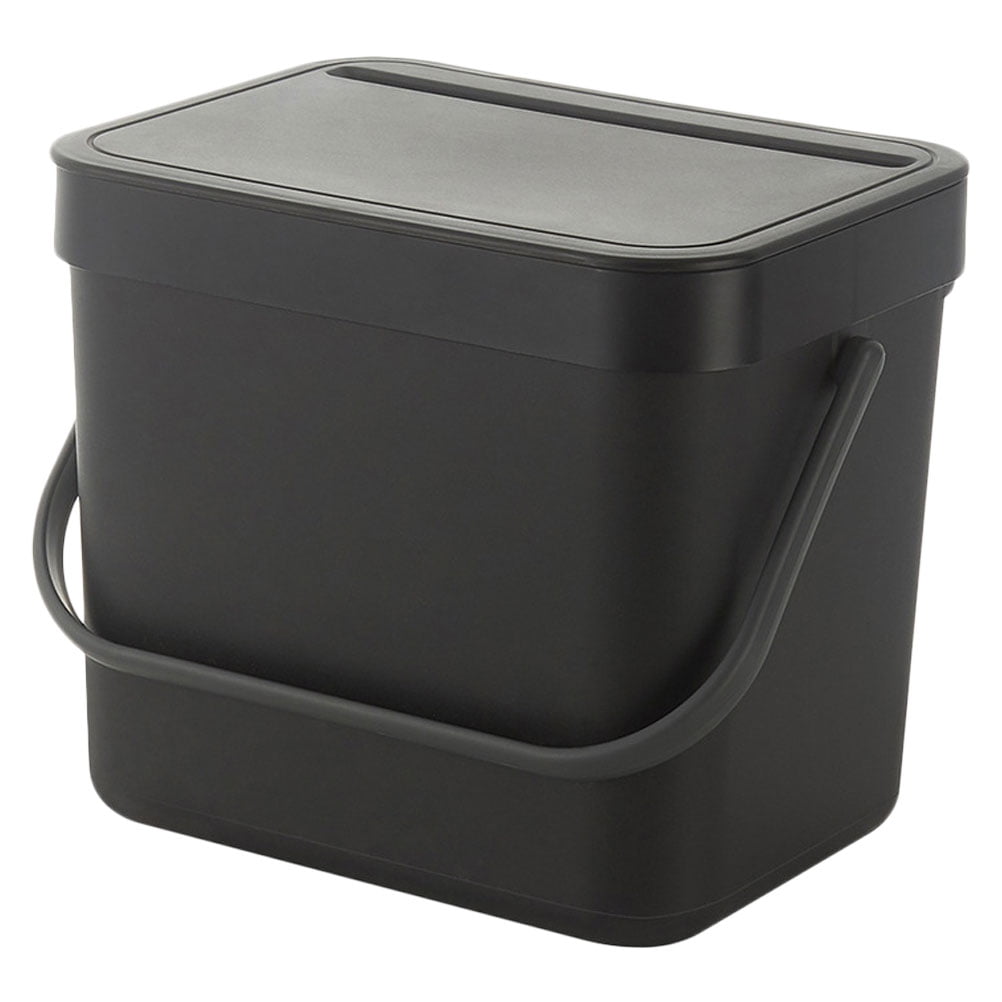 Simple Kitchen Garbage Bin Portable Plastic Bin with Lid Wallhanging