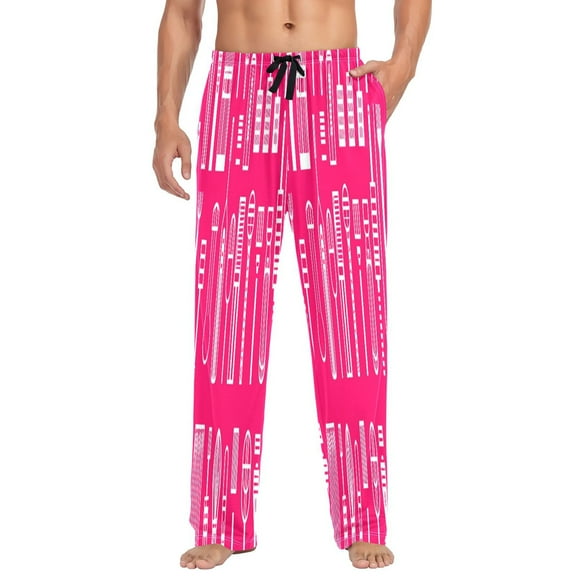 Simple Kitchen Tools Mens Cotton Pajama Pants Long Staple Lightweight Sleep Bottoms with Pockets Breathable