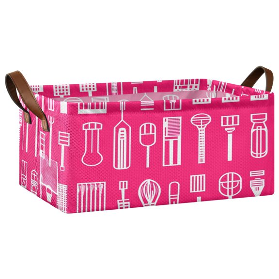 Simple Kitchen Tools Open Home Storage Bins Foldable Metal Frame Shelf Baskets 16.9x11.4x7.7in Water-Resistant