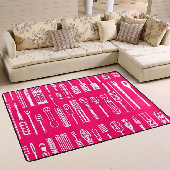 Simple Kitchen Tools Soft Polyester Area Rug 72''x48'', Non Slip, Memory Foam, Water Absorbent