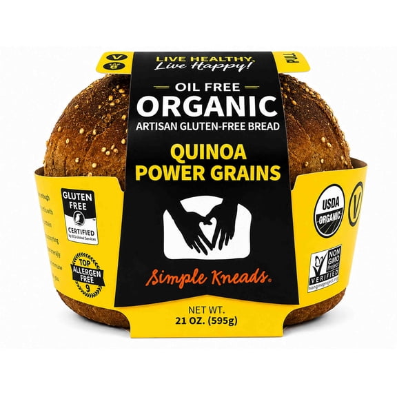 Simple Kneads Quinoa Power Grain Organic Bread, Gluten-Free, 21 oz