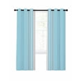 thumbnail image 1 of Simple Lake Blue Stripes Blackout Curtains 84 Inches Length, Modern Abstract White Lines Art Window Treatment Thermal Insulated Drapes for Bedroom Living Room 2 Panels 84x84 Inches, 1 of 8