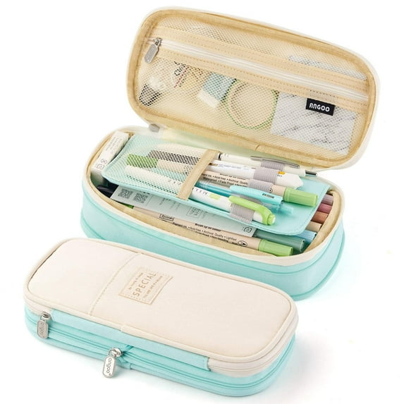 Simple, Large-Capacity Pencil Case, Influencer Stationery, Pencil Case Transformed into a Macaron Pencil Case, Light Blue
