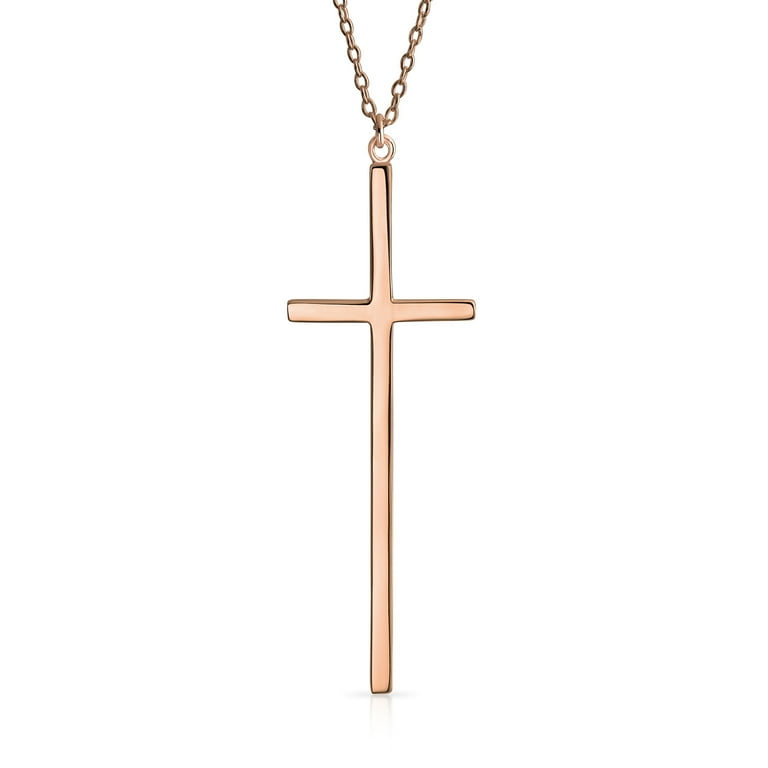Thin silver shop cross necklace