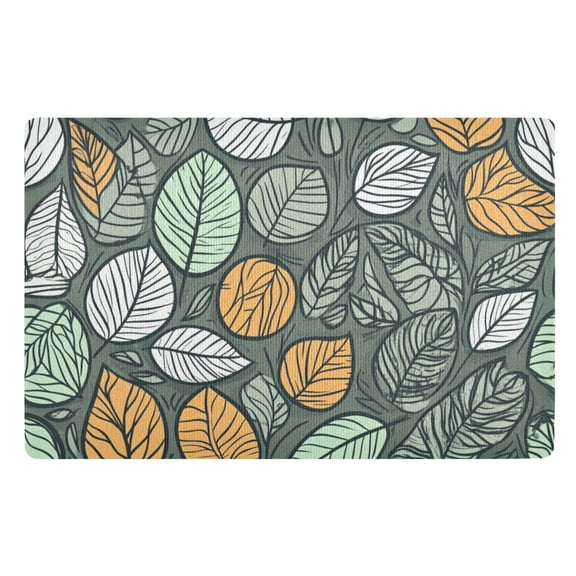 Simple Leaves Floor Door Mat Outdoor Indoor for Home Entrance Welcome Mats 32"x20"