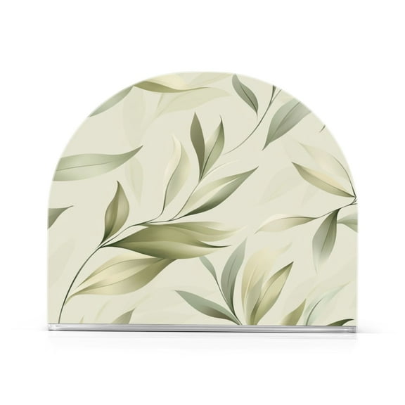 Simple Leaves Pattern Thick U Shape Acrylic Napkin Holder Non Slip Space Saving for Kitchen