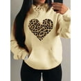 thumbnail image 1 of Simple Leopard Print Heart Design Hoody Women Oversize Fleece Hoodies Autumn Hip Hop Sportswear All-Match Fashion Clothing, 1 of 2