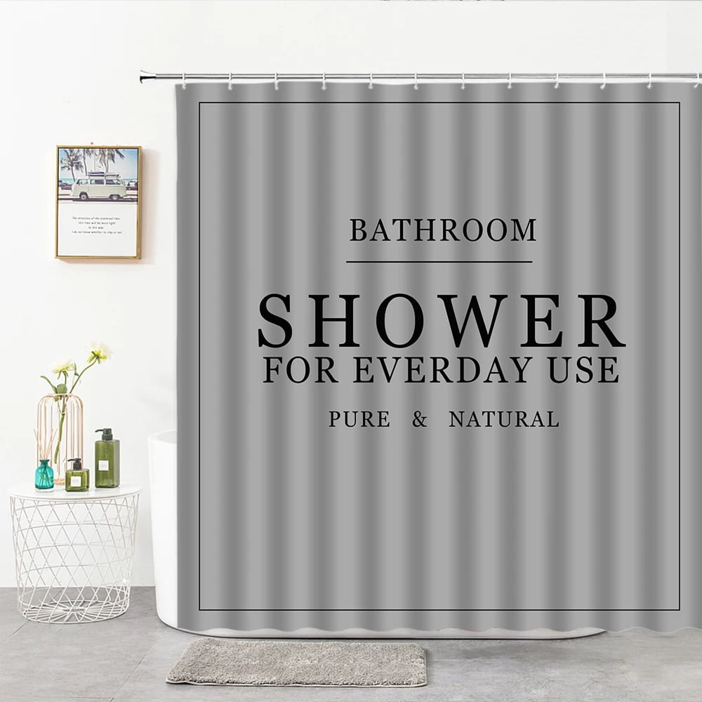 Simple Letter Black White Shower Curtains Design Bathroom Curtain
