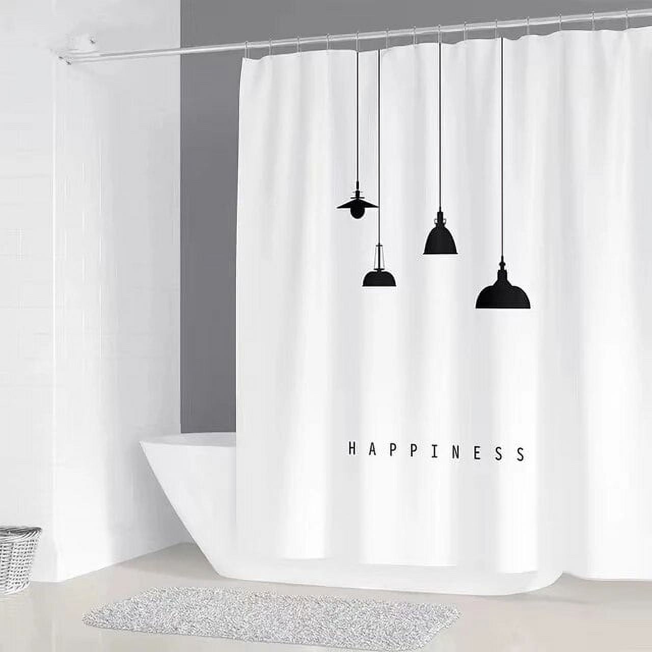 Simple Letter Black White Shower Curtains Design Bathroom Curtain
