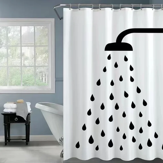 Simple Letter Black White Shower Curtains Design Bathroom Curtain Nordic Home r Bath Screen Bathroom Accessories