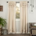 thumbnail image 1 of VHC Brands Simple Life Flax Natural Country Farmhouse Window Curtain Ruffled Panel Set of 2 84x40, 1 of 8