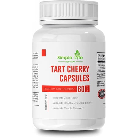 Simple Life Nutrition Tart Cherry Capsules - Sleep Support & Uric Acid Cleanse