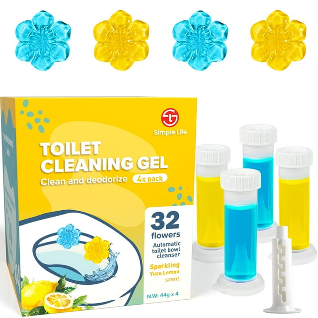Simple Life Toilet Bowl Cleaner, Fresh Flower Gel Stamp, Stops