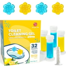 Simple Life Toilet Bowl Cleaner, Fresh Flower Gel Stamp, Stops Limescale and Stains with Air Freshening Scent, Deodorizing Clean (32 Stamps, Variety Pack)