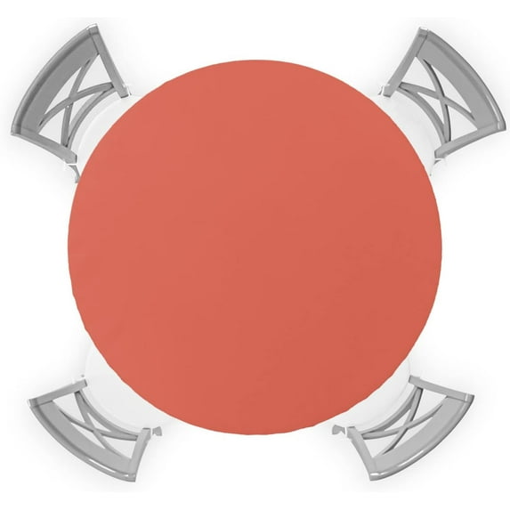 Simple Light Green Vinyl Outdoor Round Fitted Tablecloth with Elastic Edge-Waterproof Modern Solid Color Table Cover Protector for Indoor Outdoor Patio Dinning Picnic Party 45"-52"