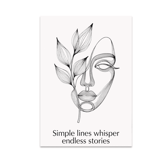 Simple Line Art Wall Decor - Minimalist Home Decor Enthusiast - 13x19 Poster Print