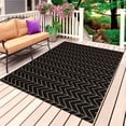 thumbnail image 1 of Simple Line Black Outdoor Rug 5x8 Ft, Non Slip Washable Area Rug, Black Modern Art Geometric Patio Rugs Carpet Runner, Large Floor Mat for Indoor/Outdoor Deck Porch Camping, 1 of 8