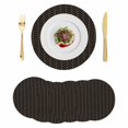 thumbnail image 1 of Simple Line Black Round 13 Inch Placemats Set of 6, Black Modern Art Geometric HeatResistant Non Slip Place Mats for Dining Table, Wipeable Braided Kitchen Table Mats for Housewarming, 1 of 9