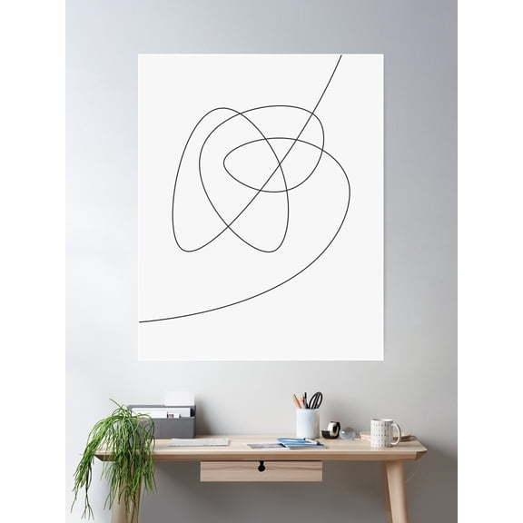 Simple Line Drawing 2 Poster Wall Art, Modern Wall Decor For Living Room Bedroom, 8x12 UNFRAMED