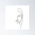 thumbnail image 1 of Simple Line Drawing Face Poster Wall Art, Modern Wall Decor For Living Room Bedroom, 17x17 UNFRAMED, 1 of 2