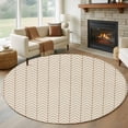 thumbnail image 1 of Simple Line Linen Texture Round Area Rug 7Ft Washable Circle Rugs for Dorm Laundry Room, Beige Modern Art Geometric Non-Slip Carpet Floor Mats Indoor Outdoor Carpet Runner Aesthetic Home Decor, 1 of 8