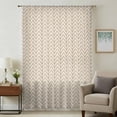 thumbnail image 1 of Simple Line Linen Texture Sheer Curtains 45 Inches Long, Beige Modern Art Geometric Light Filering Curtains, Breathable Simi Curtain Privacy Drapes for Kitchen Bathroom Small Window Treatment, 1 of 8