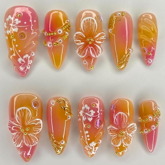 Simple Line Nail Beauty Piece Flower Wear Nail Tip Three-dimensional All-matching