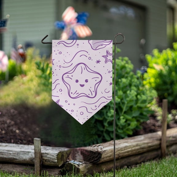 Simple Line Star Garden Flag 18" x 12.5" Double Sided Yard Lawn Outdoor Decor Small Yard Flags