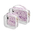 thumbnail image 1 of Simple Line Turtle Clear Cosmetic Bags with Handles PVC Toiletry Bags Zipper Waterproof Portable for Traveling 2 Pcs, 1 of 7