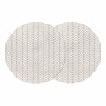 thumbnail image 1 of Simple Line White Round 13 Inch Placemats Set of 2, Beige Modern Art Geometric HeatResistant Non Slip Place Mats for Dining Table, Wipeable Braided Kitchen Table Mats for Housewarming, 1 of 9
