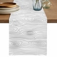 thumbnail image 1 of Simple Line Wooden Texture Cotton Linen Table Runner for Dining Kitchen, Modern Striped Wedding Outdoor Party Tablerunners Decoration, Dresser Scarf Coffee Tablecloth Runners 13x60 Inches, 1 of 9
