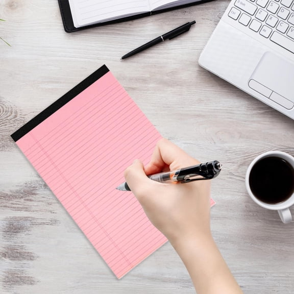 Simple Lined Memo Notepad, 5 Pack Portable Writing Pad For Daily Notes And Lists, Minimalist Design For Office And Home, Pink