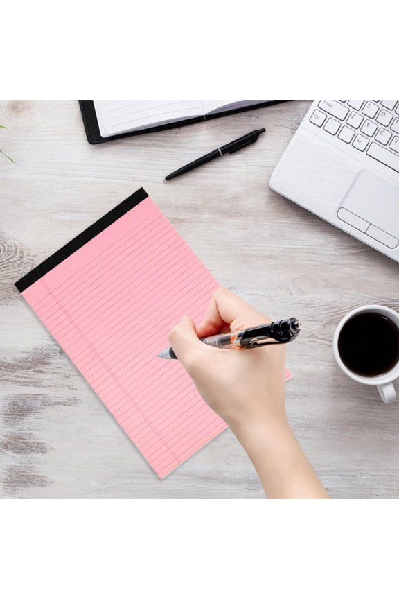 Simple Lined Memo Notepad, 5 Pack Portable Writing Pad For Daily Notes And Lists, Minimalist Design For Office And Home, Pink