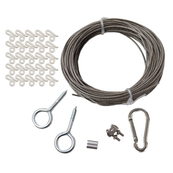 Simple Living Cable Wire and Clip Kit for Outdoor Christmas Lights - 40' Cable