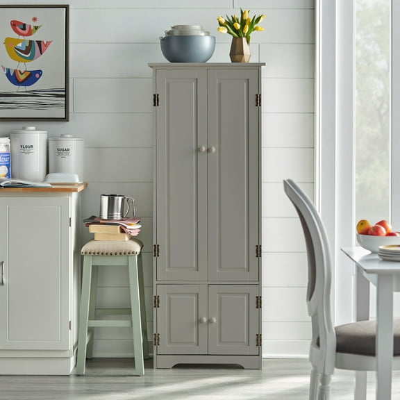 Simple Living  Aston Modern Farmhouse Extra-Tall Cabinet Charcoal