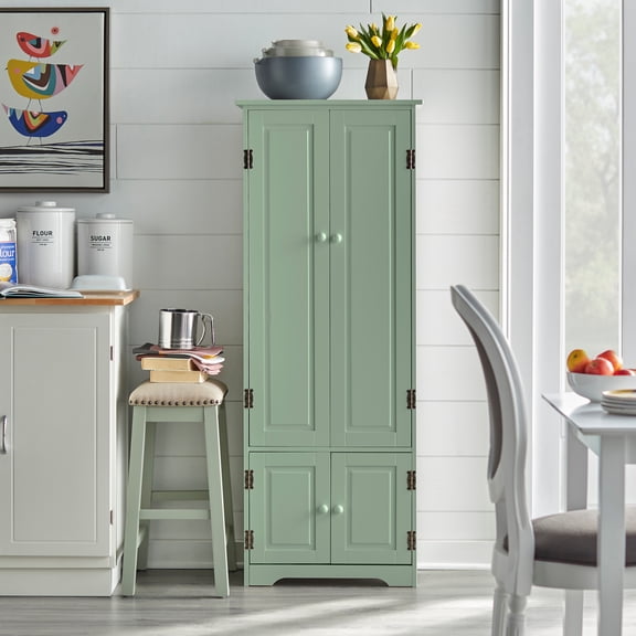 Simple Living Aston Modern Farmhouse Extra-Tall Cabinet Mint Antique