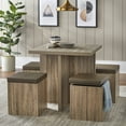 thumbnail image 1 of Simple Living Baxter 5-Piece Dining Table Set with Storage Ottoman in Taupe, 1 of 6