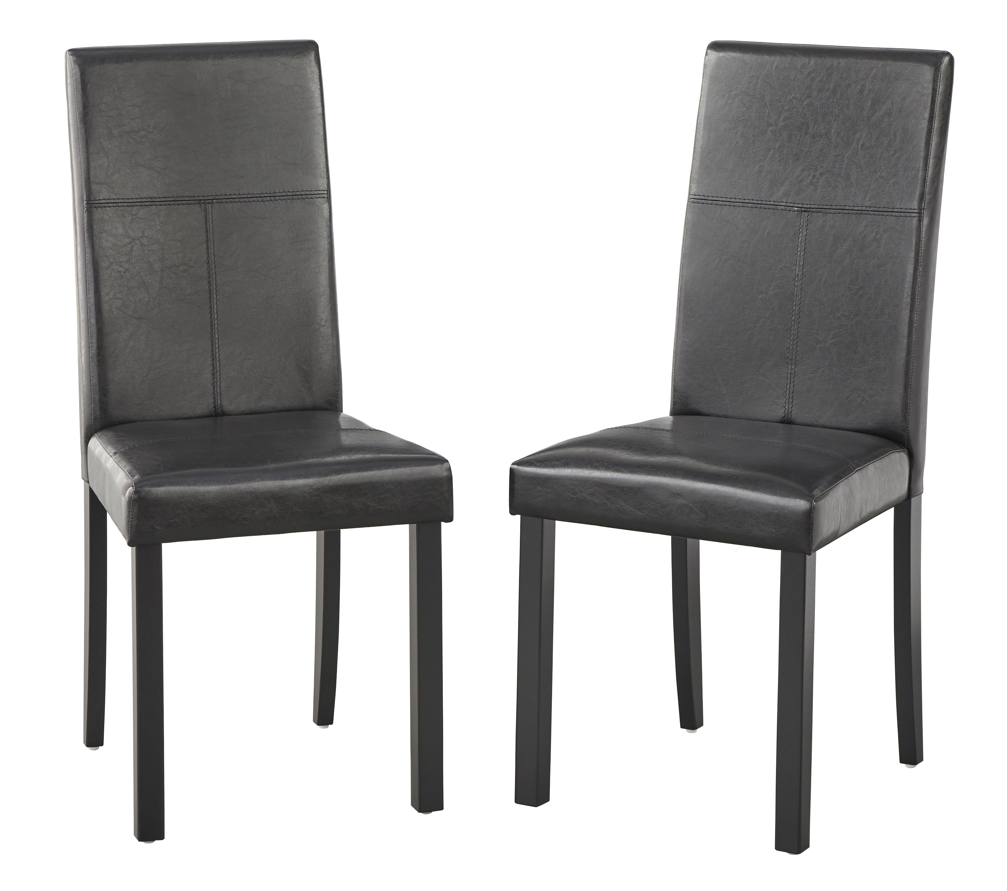 Simple Living Bettega Indoor Contemporary Parsons Dining Side Chair, Set of 2, Black Faux Leather