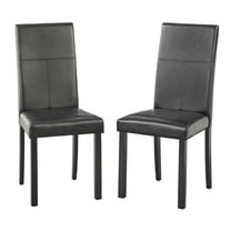 Simple Living Bettega Indoor Contemporary Parsons Dining Side Chair, Set of 2, Black Faux Leather