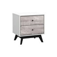 thumbnail image 1 of TMS Crislana Mid-Century Nightstand with Two Gray Faux Concrete Drawers, WHite/Black, 1 of 6