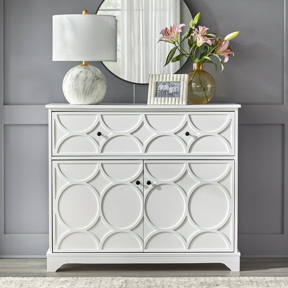 Simple Living  Dawson Circle Front Cabinet White White Finish