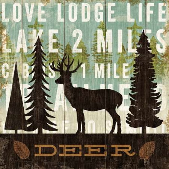 Simple Living Deer Canvas Art - Michael Mullan (24 x 24)