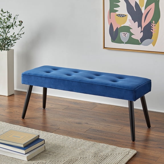 Simple Living Elizabeth Bench Blue Wood, Foam