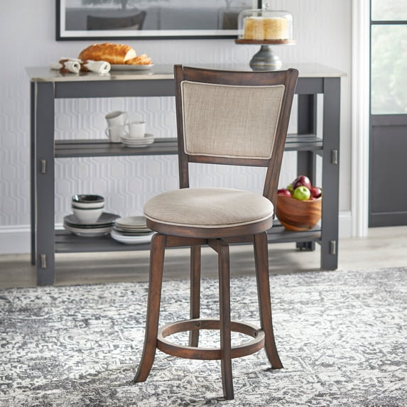 Simple Living French Country 24-inch Counter Height Swivel Bar Stool Rustic Brown French Country, Country
