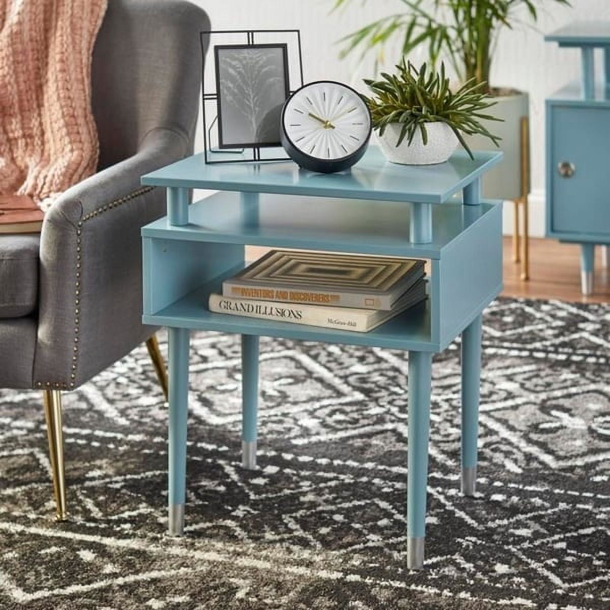 Simple Living Margo End Table Antique Blue Painted Side Tables, Accent