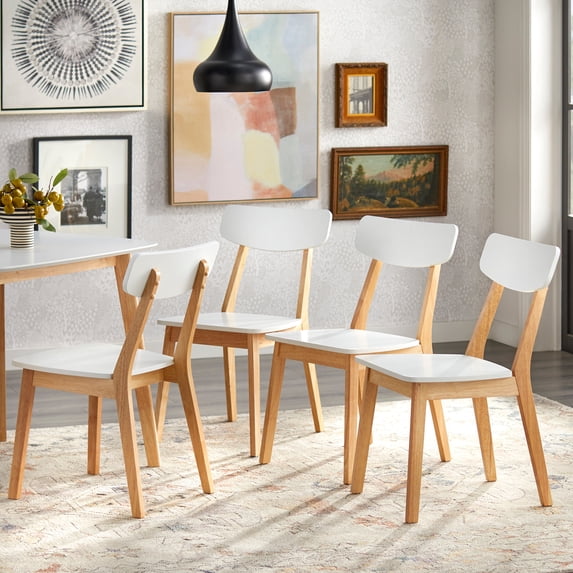 Simple Living Modern Dining Chairs Set of 4 with Angled Legs and Mid-Century Style