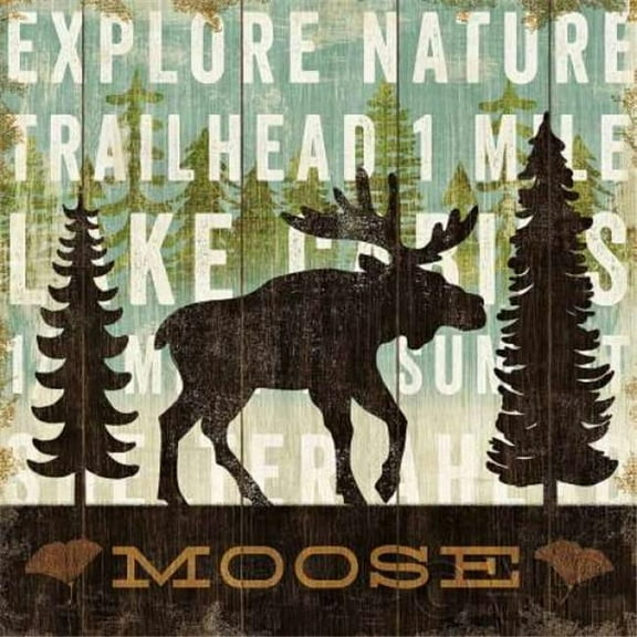 Simple Living Moose Poster Print by Michael Mullan