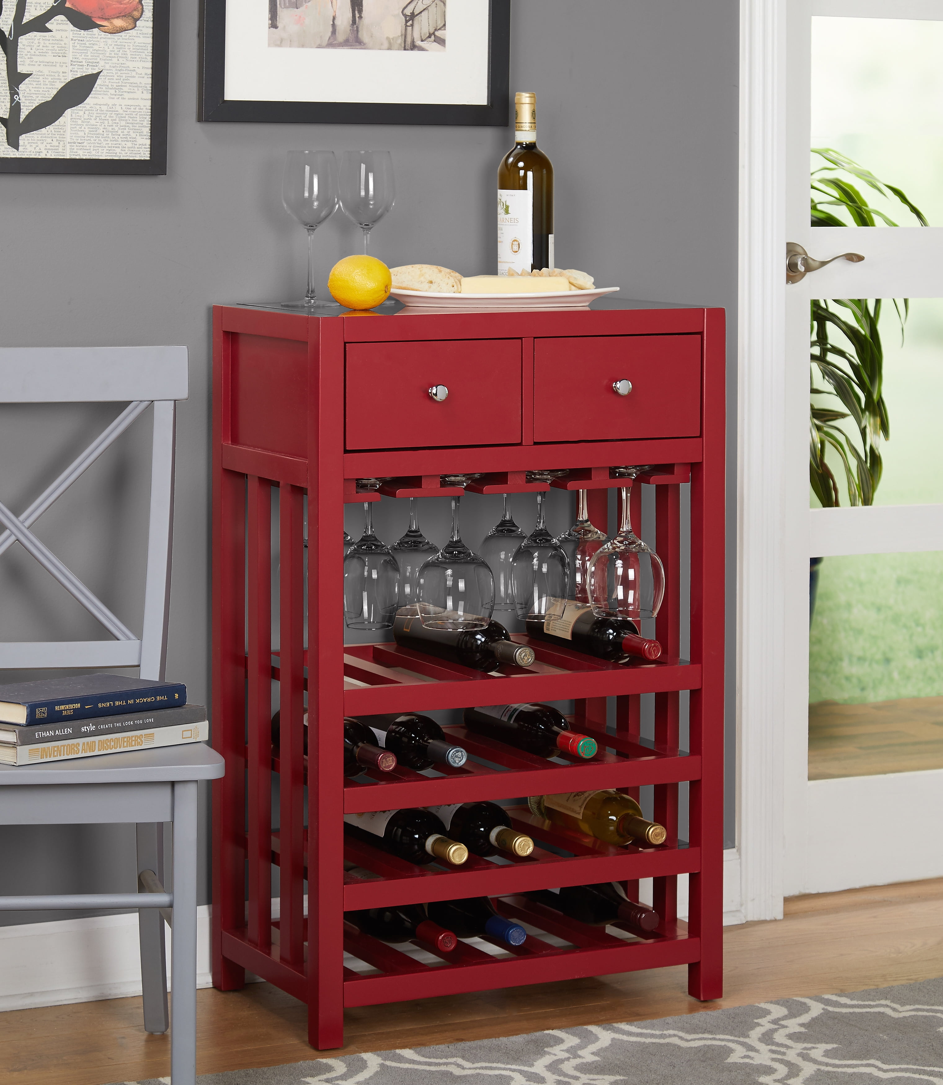 Simple Living Napa Wine Tower Red