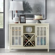 Simple Living  Portland Glass Wine Buffet/Sideboard Antique White